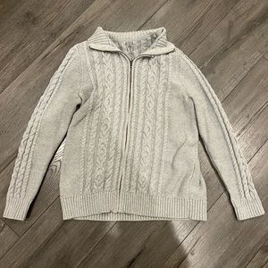 Zip up grey sweater jacket